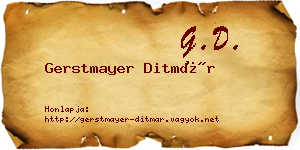 Gerstmayer Ditmár névjegykártya